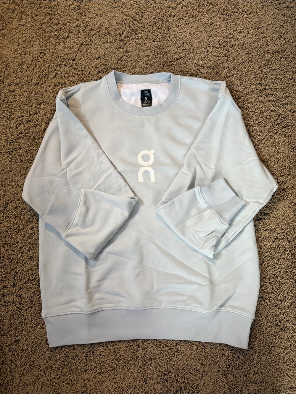 On Running Pale Blue Crewneck Sweatshirt with White Logo